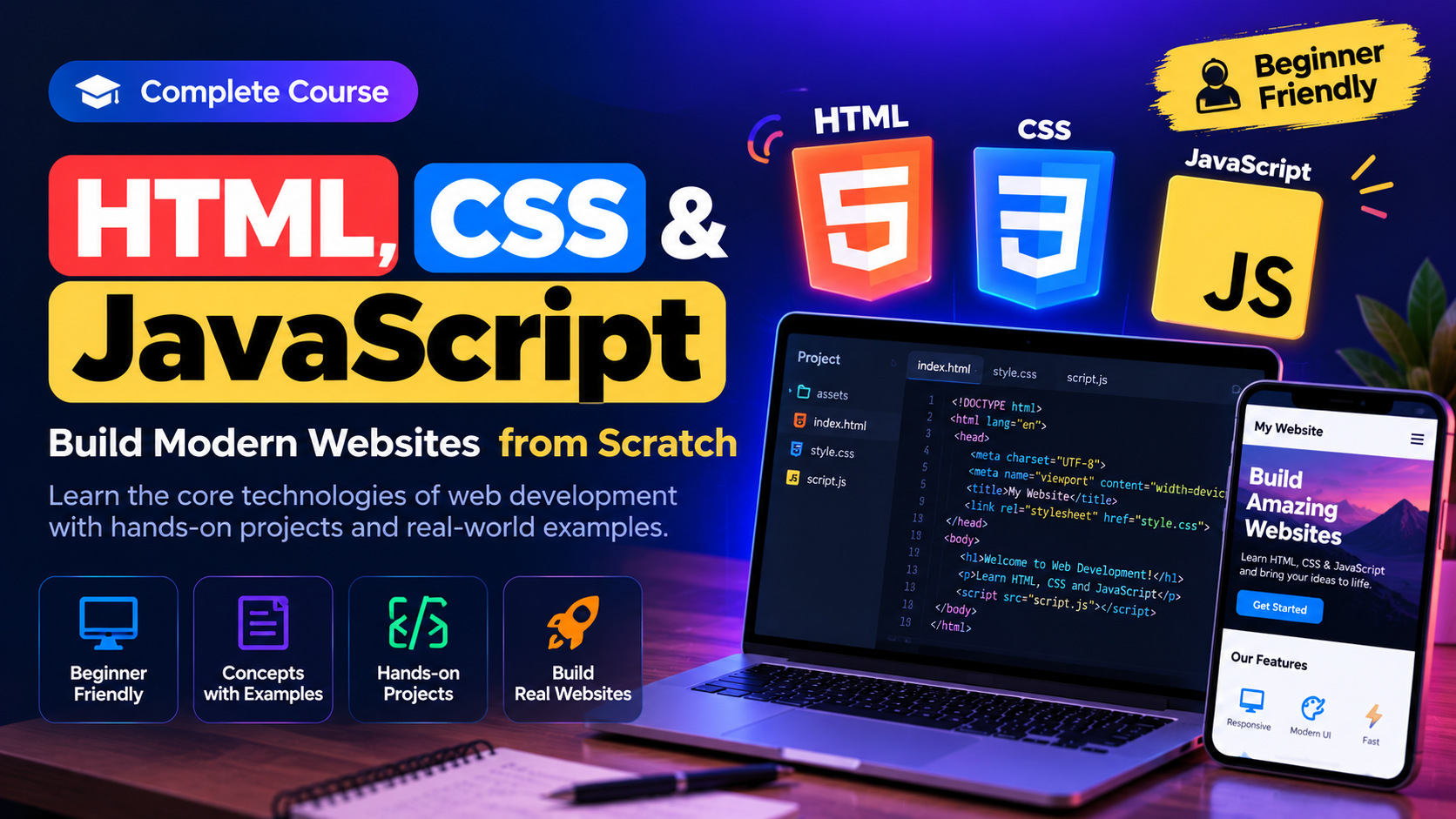 HTML, CSS & JavaScript Course